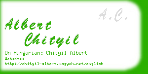 albert chityil business card